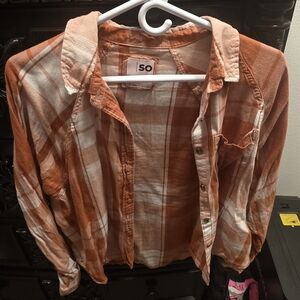 SO Rust Plaid Shirt